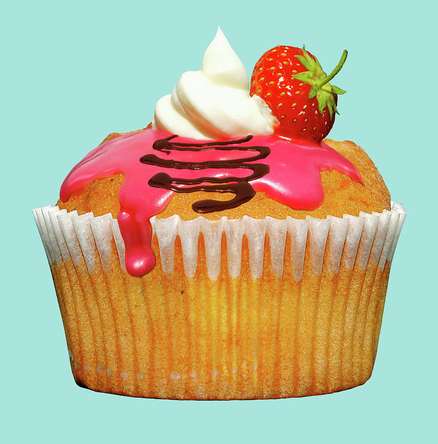 Close Up Of Strawberry Cupcake Photograph by Ikon Ikon Images