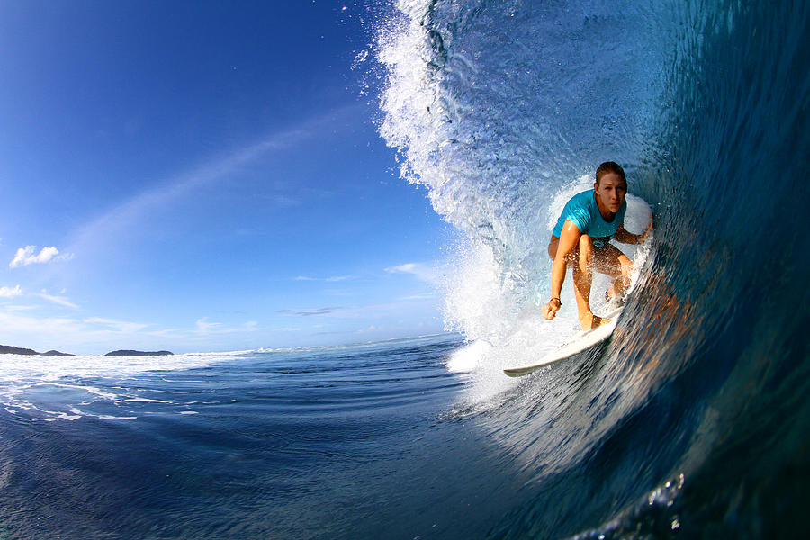 Close up of surfer in barrel Photograph by Richinpit