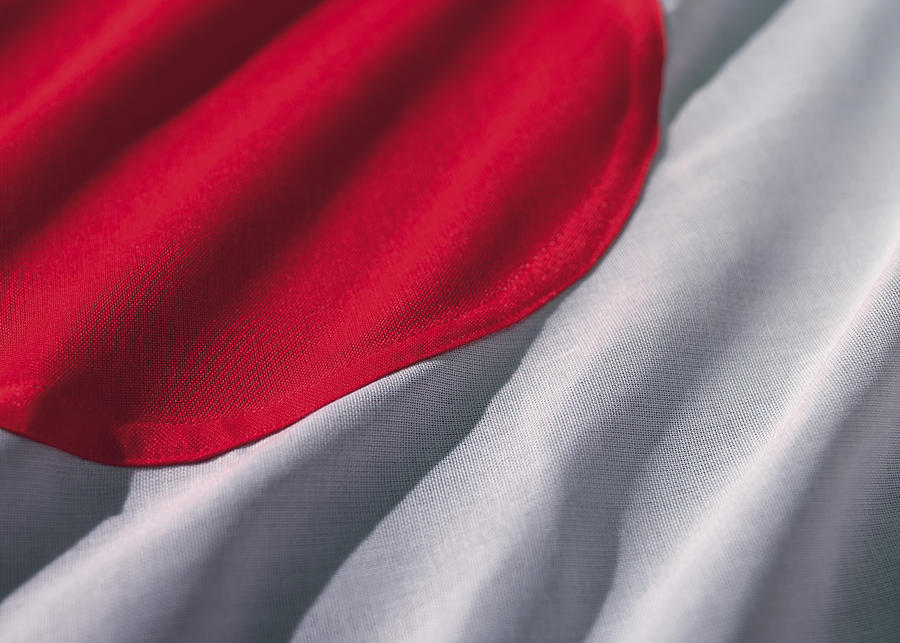 close-up of the flag of Japan Photograph by Stockbyte