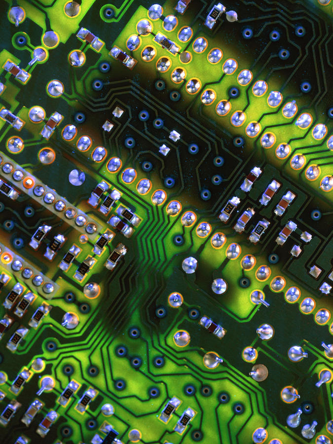 Closeup Of The Main Circuit Board Of A Computer Photograph by Chris