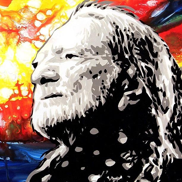 Music Photograph - Close Up Of Willie Nelson Sunset by Ocean Clark