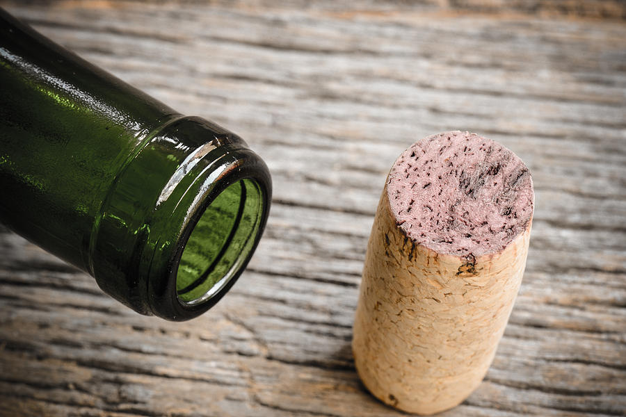 Wine Photograph - Close Up of Wine Bottle and Cork by Brandon Bourdages