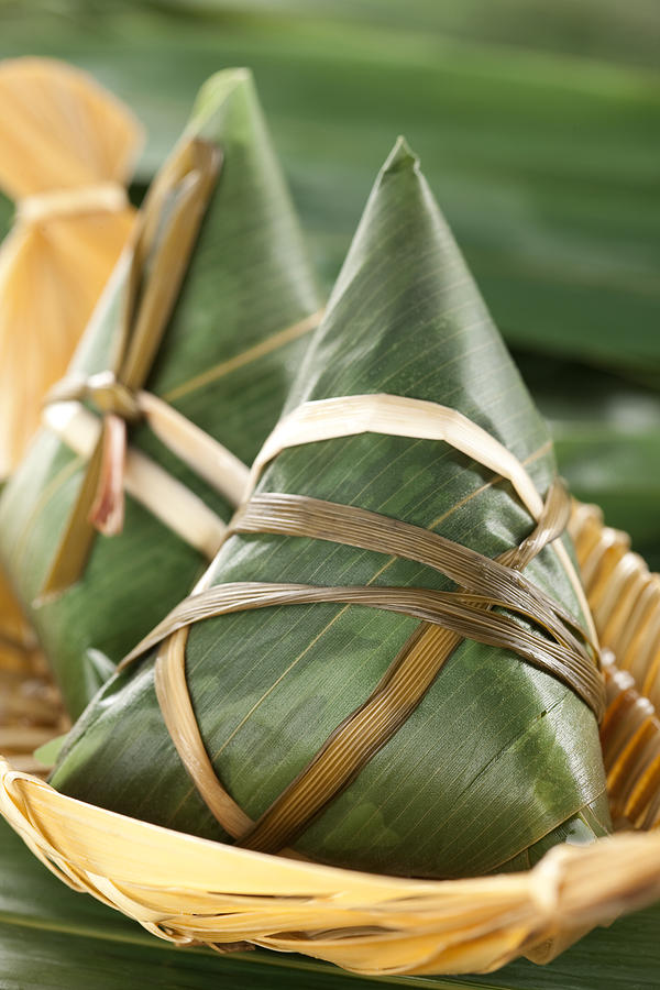 Close-up of Zongzi Photograph by BJI/Blue Jean Images