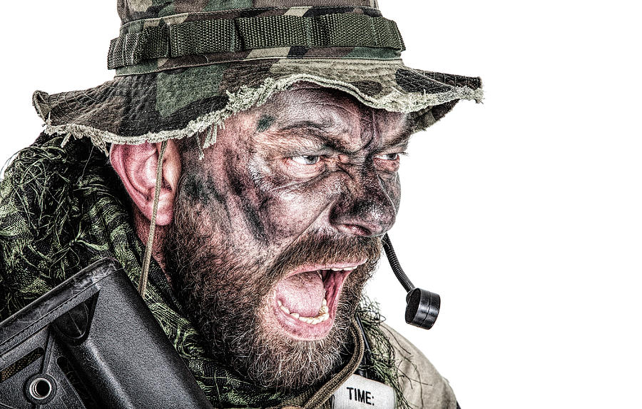 Close-up Portrait Of A U.s. Commando Photograph by Oleg Zabielin