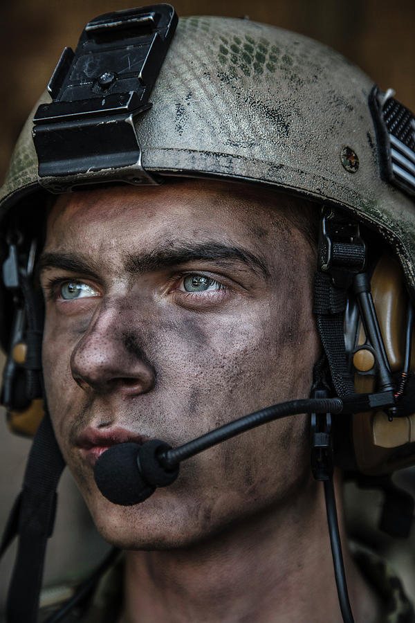 Close-up Portrait Of A Young U.s. Army Photograph by Oleg Zabielin ...