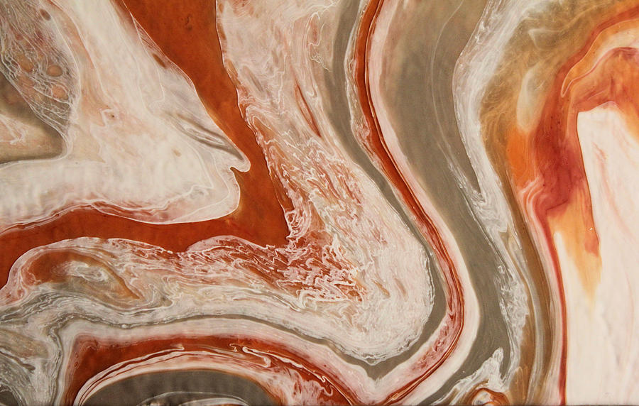 Poured Agate Painting Six Close-up two Painting by Kirsten Gilmore