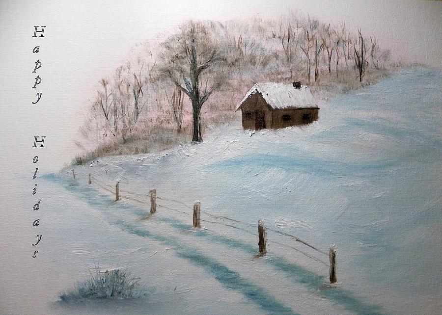 Closed For The Season - Happy Holidays Painting by Peggy King