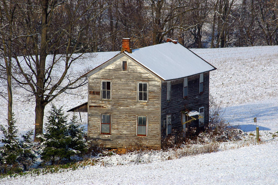 Closer Winter View Of The Forgotten Farmhouse Photograph by Gene Walls
