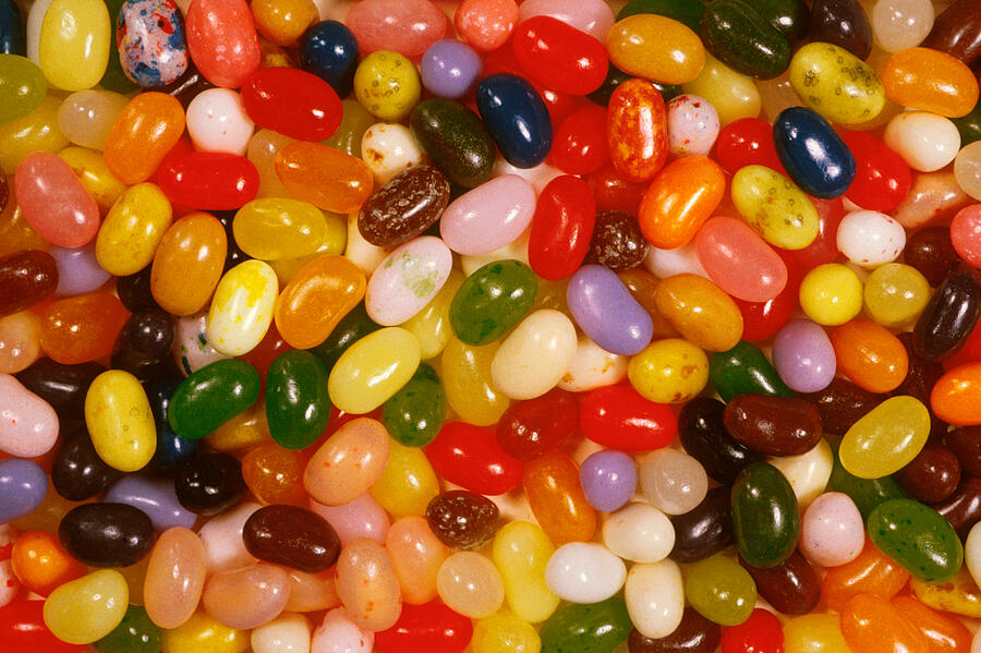 Candy Photograph - Closeup Of Assorted Jellybeans  by Anonymous