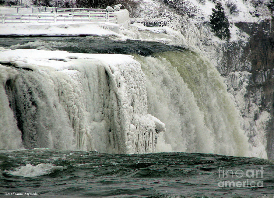Winter Photograph - Closeup of Icy Niagara Falls by Rose Santuci-Sofranko