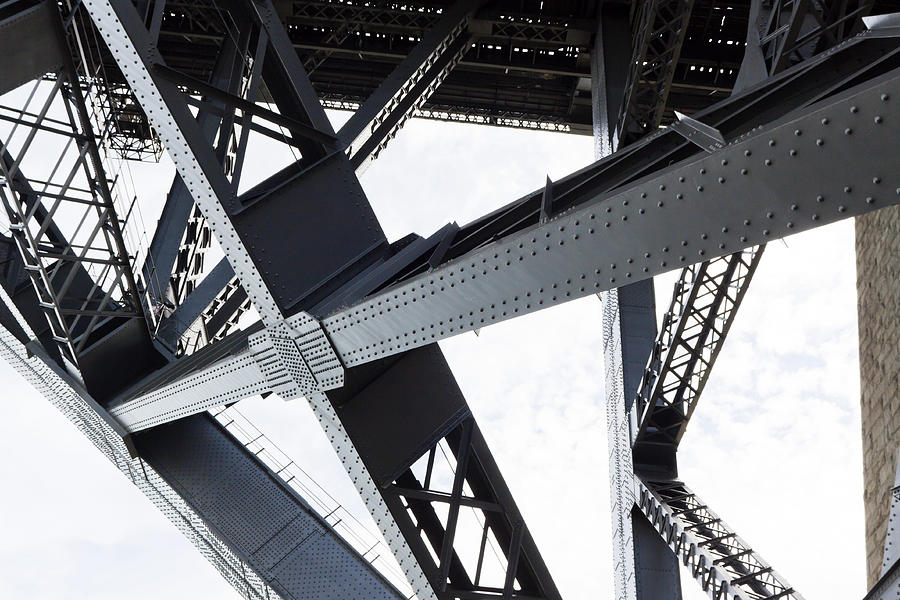 Closeup of the steel framework of the Harbor bridge Photograph by Imamember