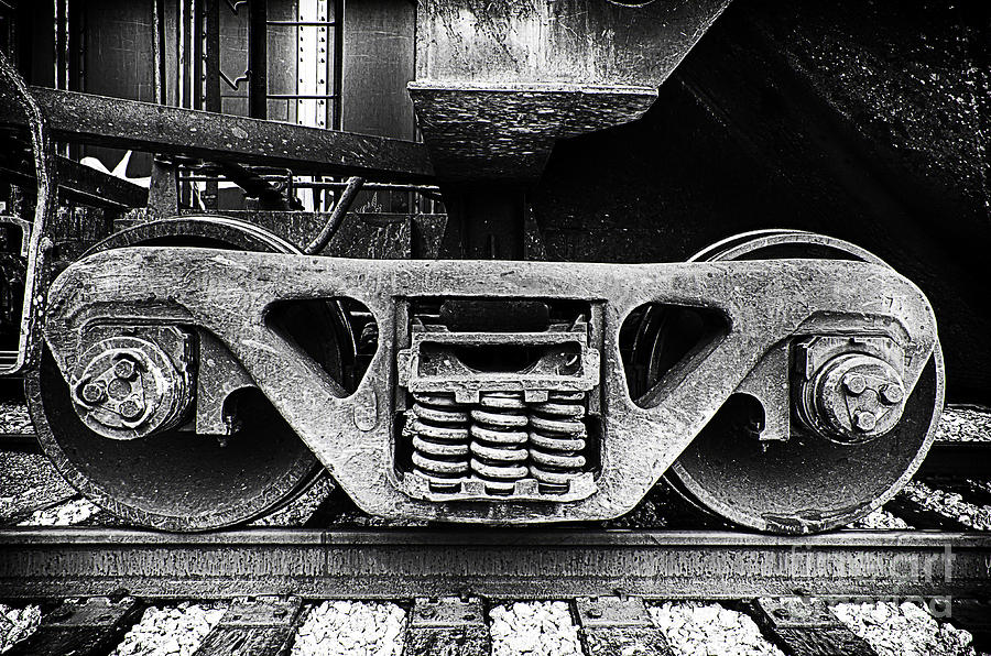 Closeup of Train Wheels Photograph by Danny Hooks