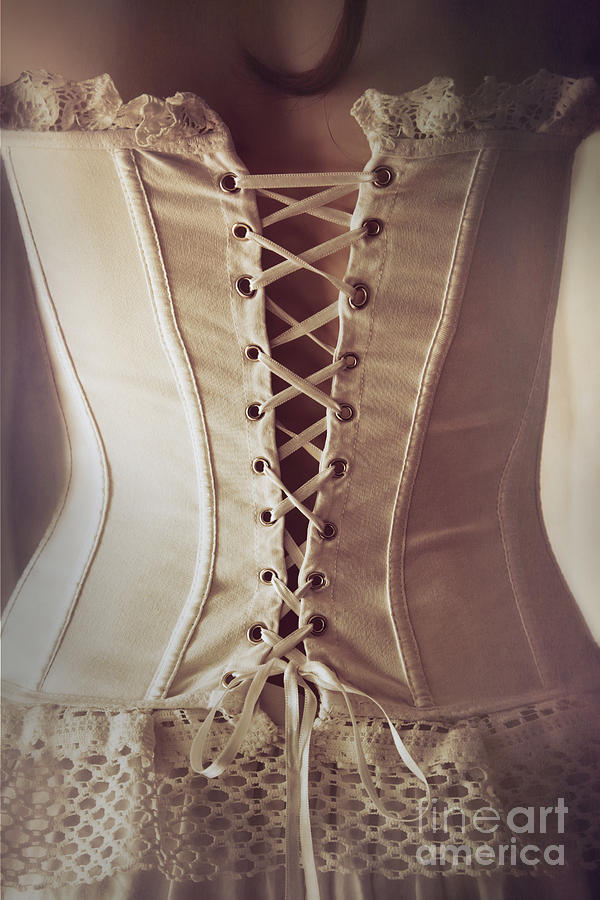 Closeup of woman wearing a lace corset Photograph by Sandra Cunningham