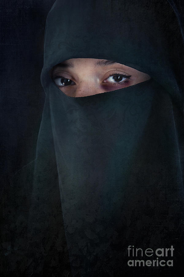 Closeup of woman wearing burqa Photograph by Sandra Cunningham