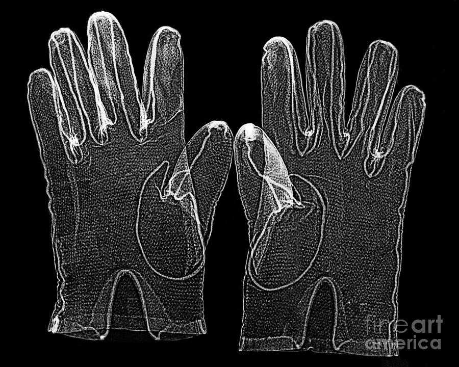 Cloth Gloves X-ray Photograph by Bert Myers