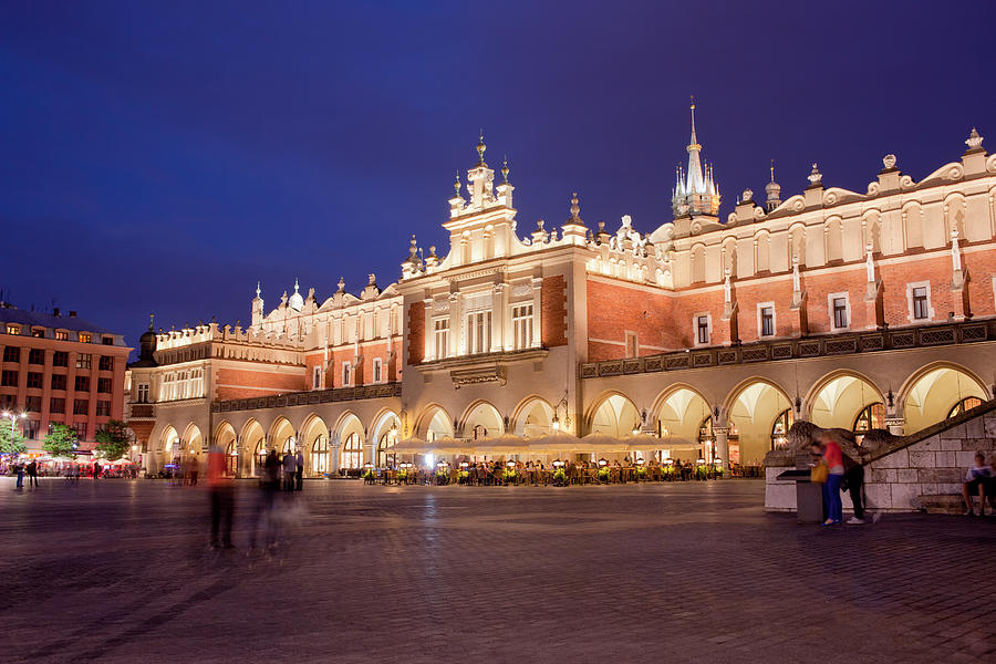 Cloth Hall in the Old Town of Krakow at Night Photograph by Artur Bogacki