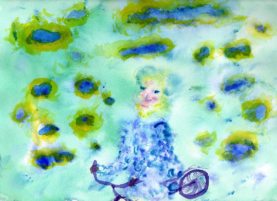 Cloud Bicycling Painting by Jim Taylor