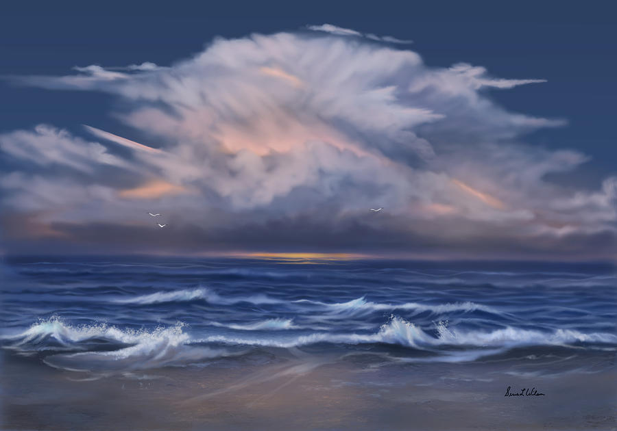 Sunset Painting - Cloud Burst by Sena Wilson