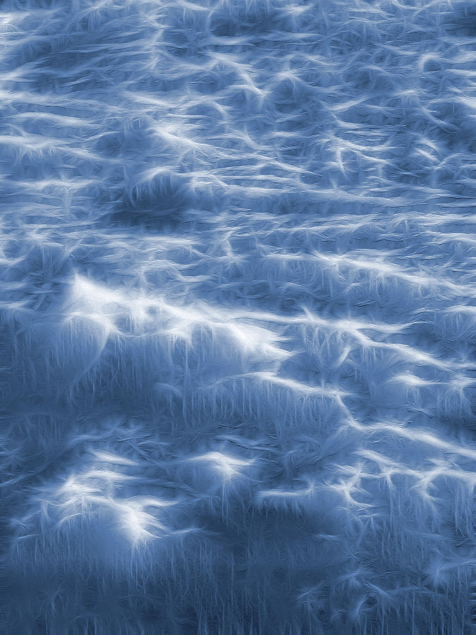 Abstract Photograph - Cloud Cover Fractal -  From the Air - Cyanotype by Steve Ohlsen