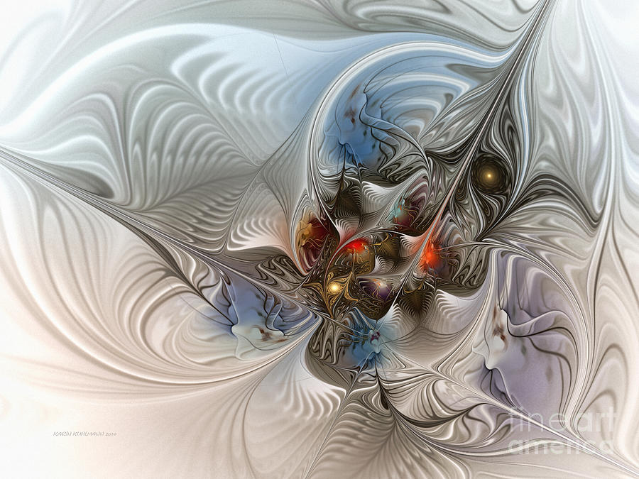 Abstract Digital Art - Cloud Cuckoo Land-Fractal Art by Karin Kuhlmann