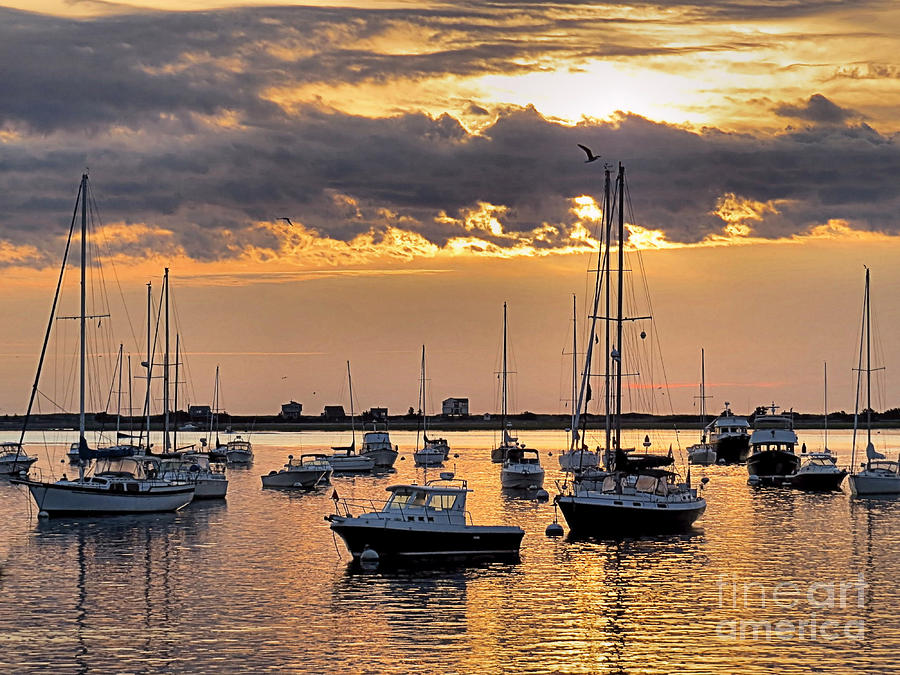 Boat Photograph - Cloud Filtered Sunrise by Janice Drew