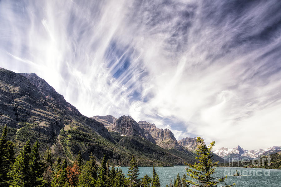 Glacier National Park Photograph - Cloud Formation at Saint Mary Lake by Timothy Hacker