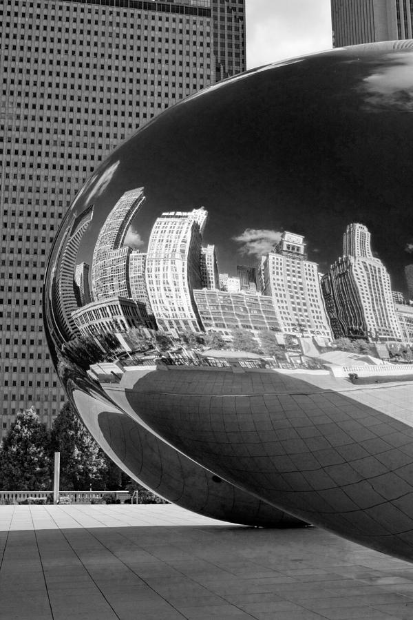 Cloud Gate Bean Black and White Photograph by Christopher Arndt