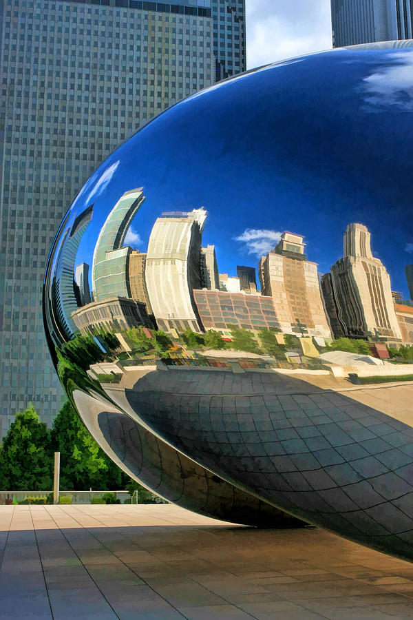 Chicago Cloud Gate Bean Painting by Christopher Arndt