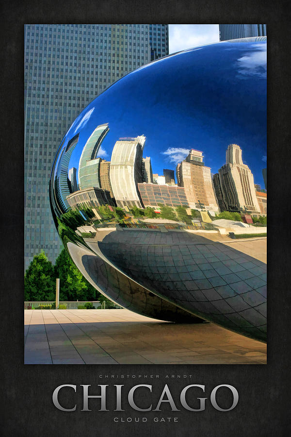 Cloud Gate Bean Poster Painting by Christopher Arndt