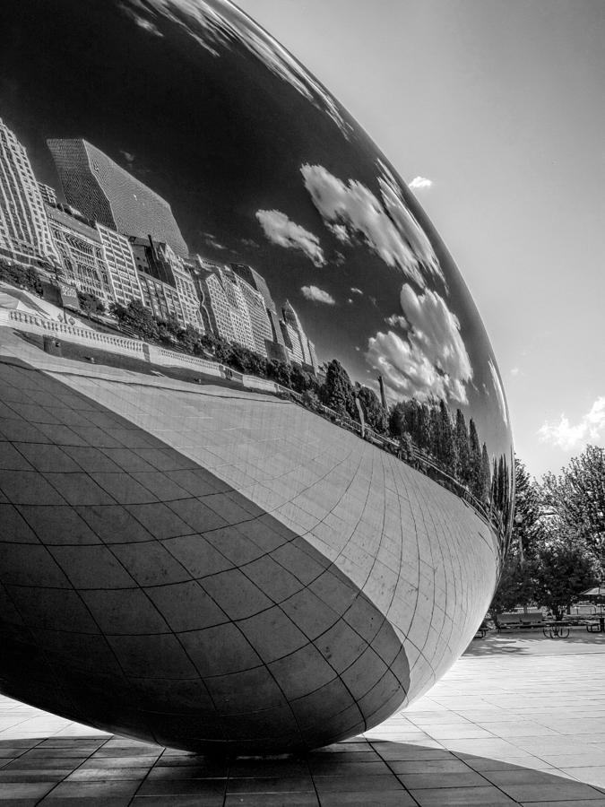 Cloud Gate Teardrop Black and White Photograph by Christopher Arndt
