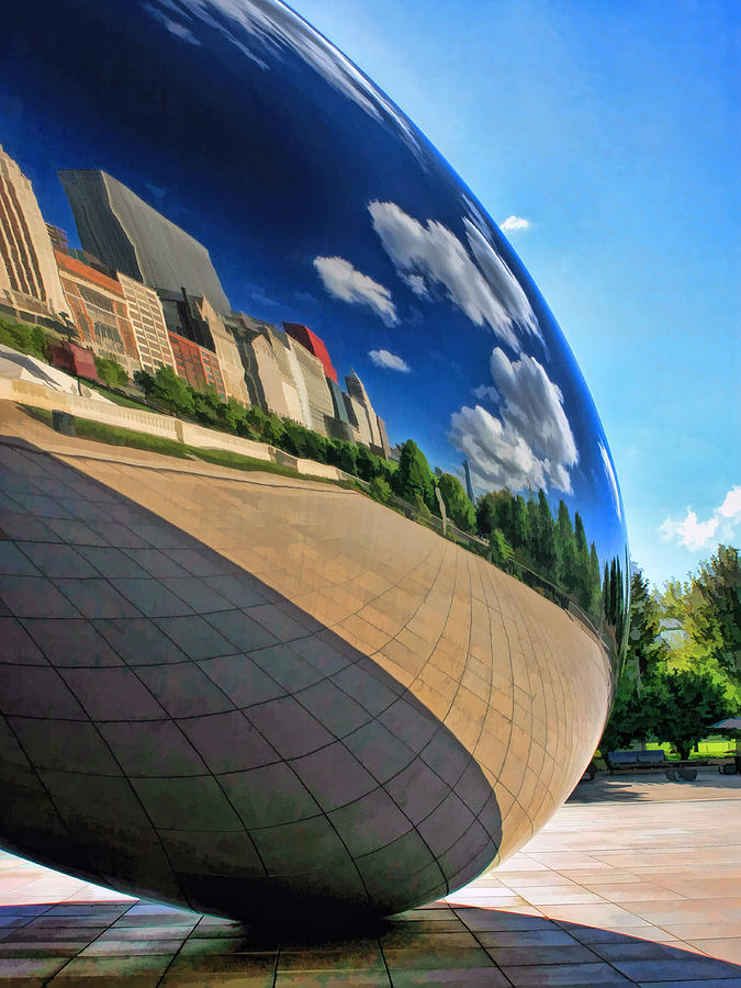 Chicago Cloud Gate Teardrop Painting by Christopher Arndt