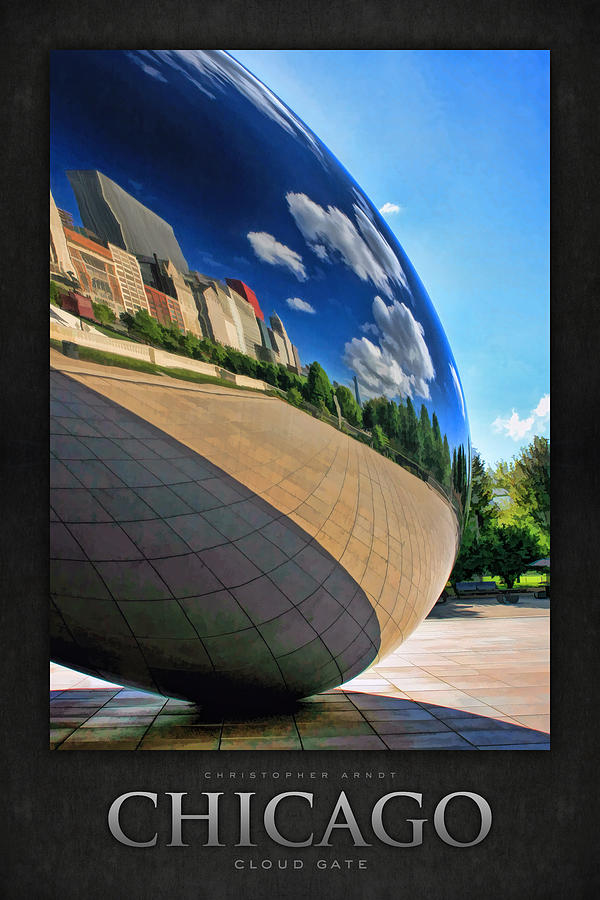 Cloud Gate Teardrop Poster Painting by Christopher Arndt