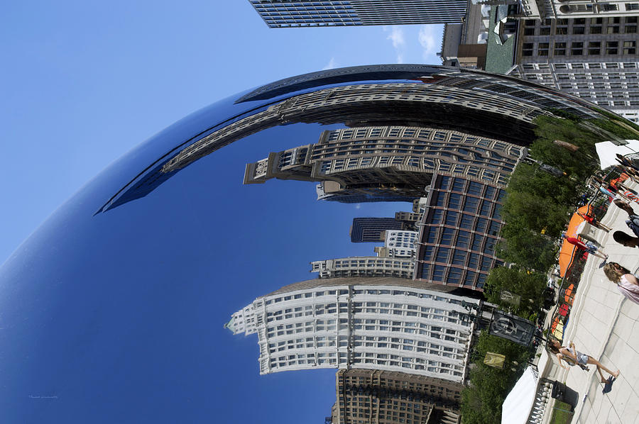 Cloud Gate West Reflection Flipped Photograph by Thomas Woolworth
