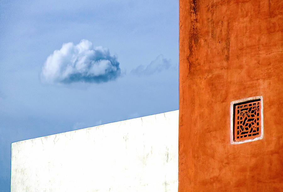 Drifting Cloud - Colorful looking up Minimalist Photograph Photograph by Prakash Ghai