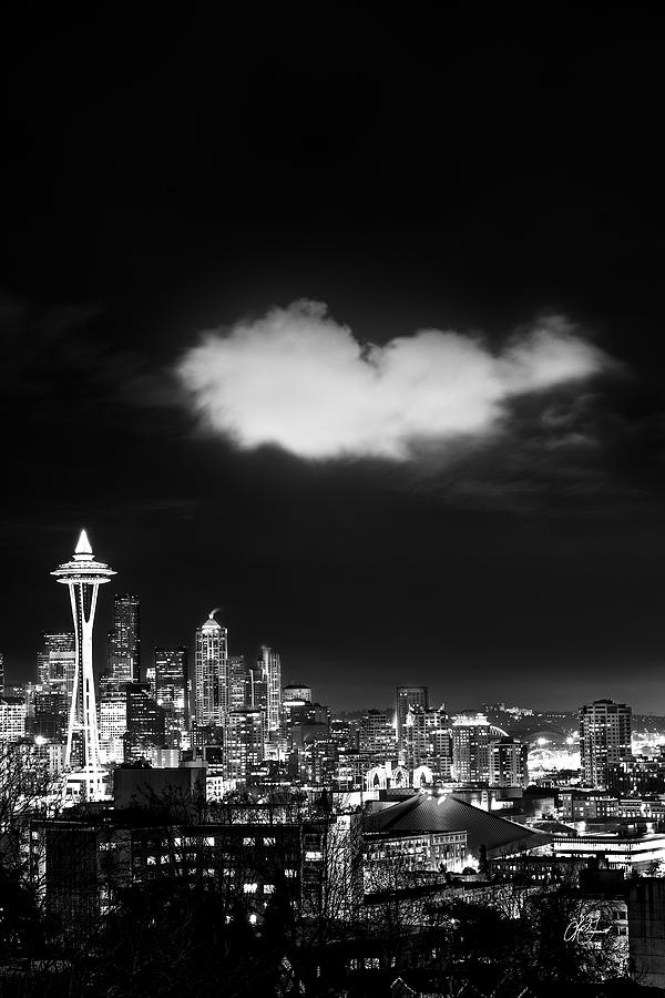 Cloud over Seattle - vertical Photograph by Lori Grimmett