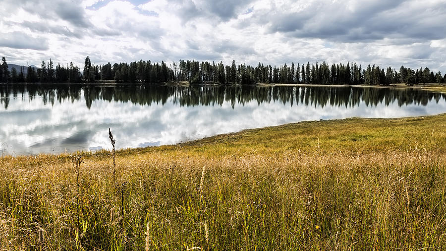 Cloud Reflections in Indian Pond - Yellowstone Photograph by Belinda Greb