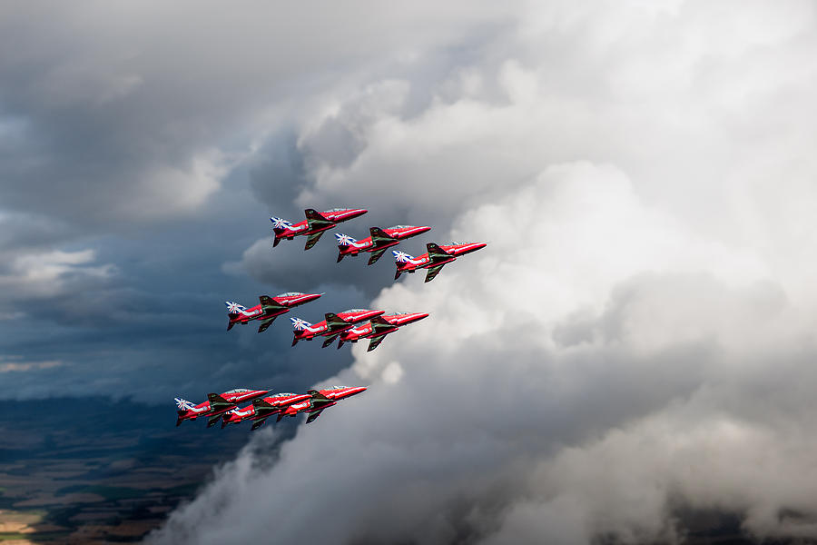 Cloud riders - the Red Arrows Digital Art by Gary Eason