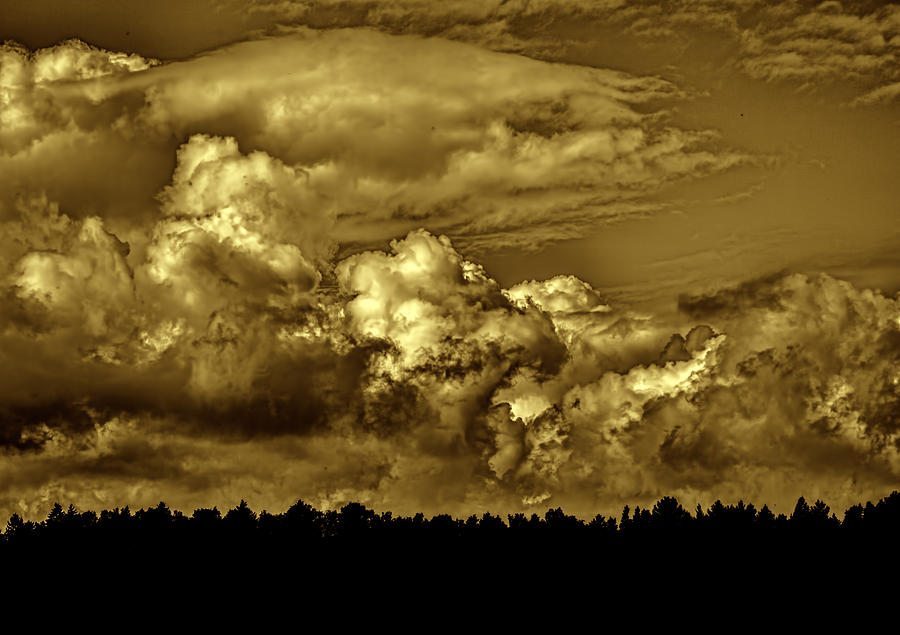 cloud scape sep 2014 BW sepi-Blue sky and clouds Photograph