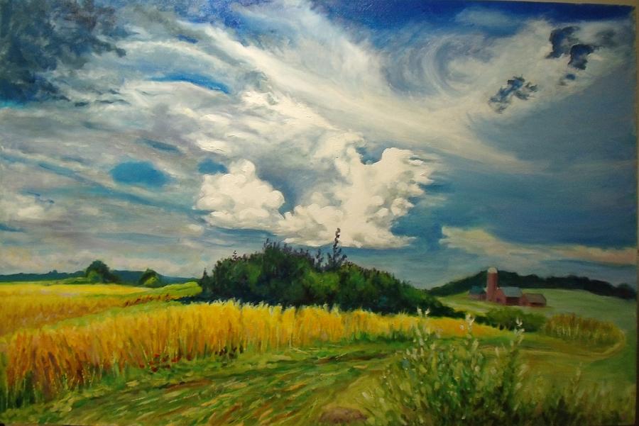 Cloud Short Visit Painting by Nicolas Bouteneff