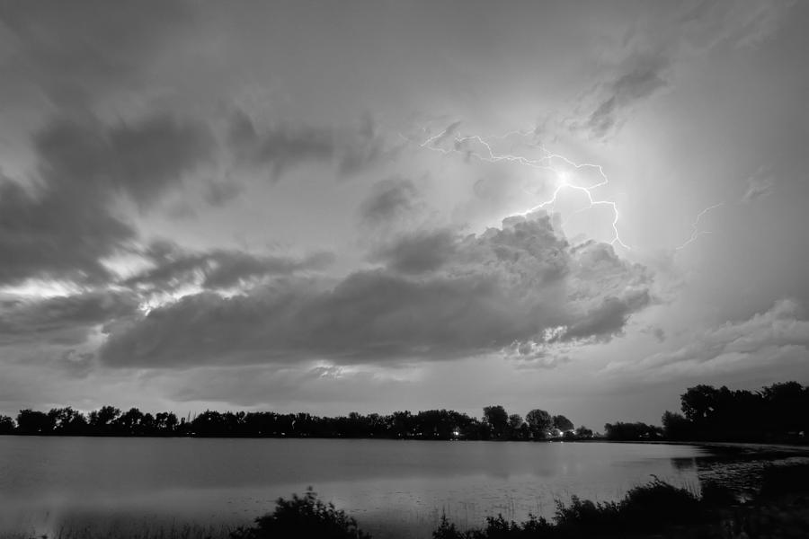 Cloud to Cloud Lake Lightning Strike In BW Photograph by James BO Insogna