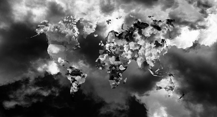 Cloud World Map Photograph by Hakon Soreide