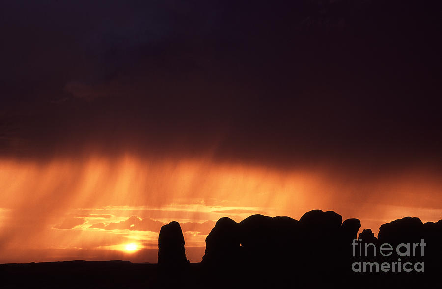 Cloudburst at sunset Photograph by Liz Leyden