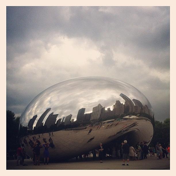 Chicago Photograph - Cloudgate #chicago #skyline #storm by Lacie Vasquez