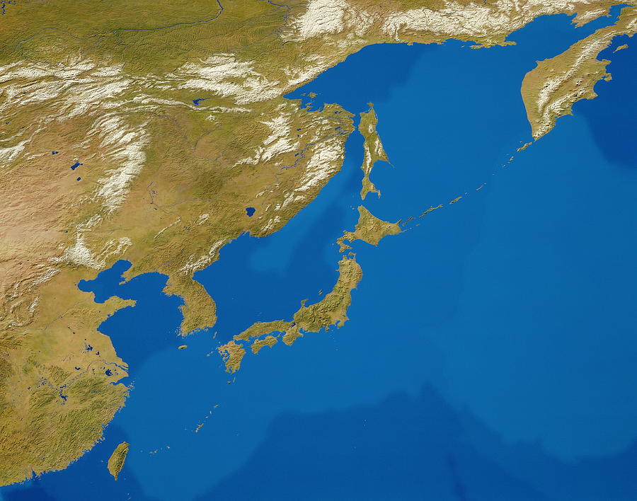 Cloudless Satellite Image Of Japan & Environs Photograph by Science Photo Library Cloudless Satellite Image Of Japan & Environs Photograph by Science Photo Library