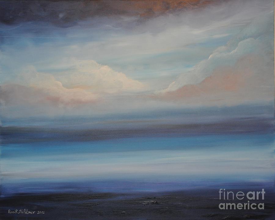 Clouds above the sea Painting by Roni Ruth Palmer