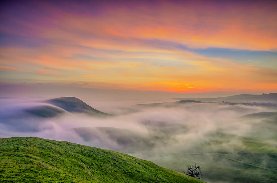Landscape Photograph - Clouds And Fog At Sunrise by Marc Crumpler