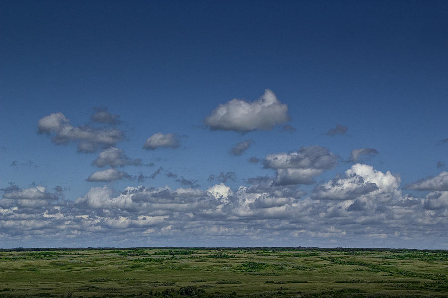 Pattern Photograph - Clouds and Landscape in Alberta Canada by Randall Nyhof