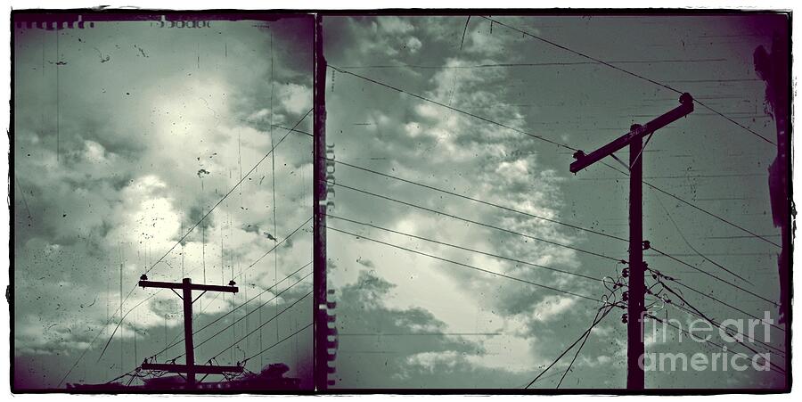 Black And White Photograph - Clouds and Power Lines by Patricia Strand