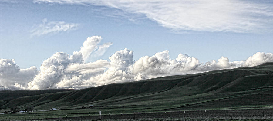 Grassland Photograph - Clouds and Ranch IMG_1244 by Torrey E Smith