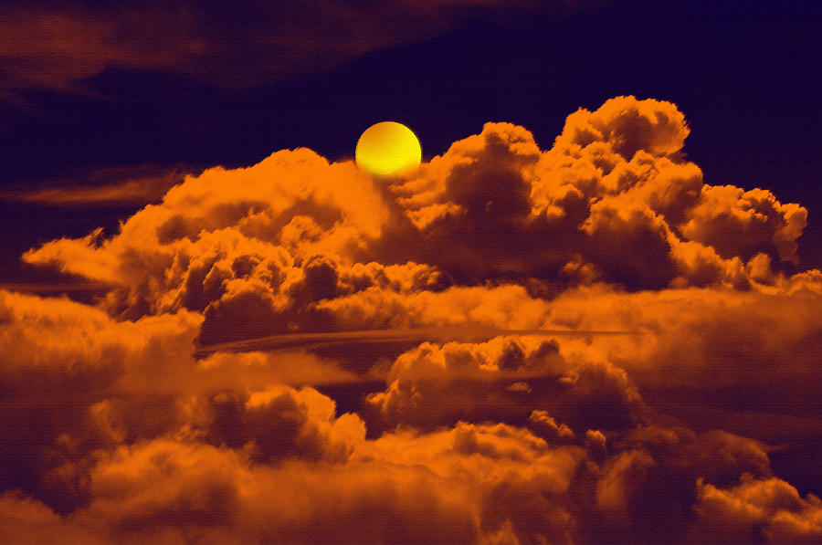 Clouds and the Moon Digital Art by Bliss Of Art